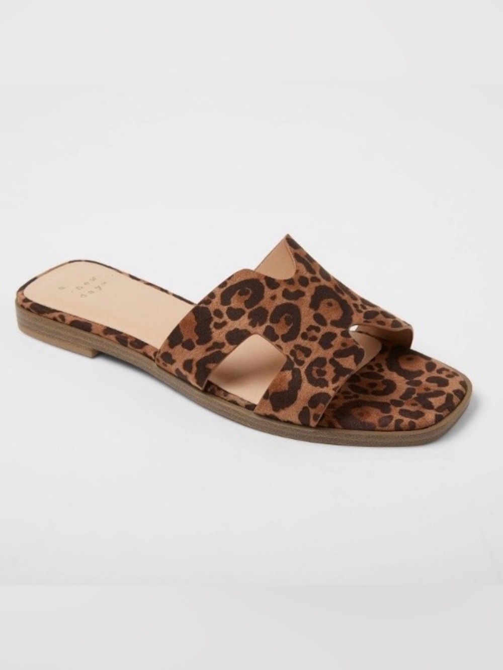 Women's Nina H-Band Slide Sandals - A New Day™ Brown Leopard Spot Size 10
